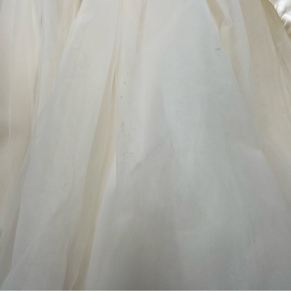 women’s beige white tulle over knee ballerina skirt M L L130-3 - Picture 5 of 6